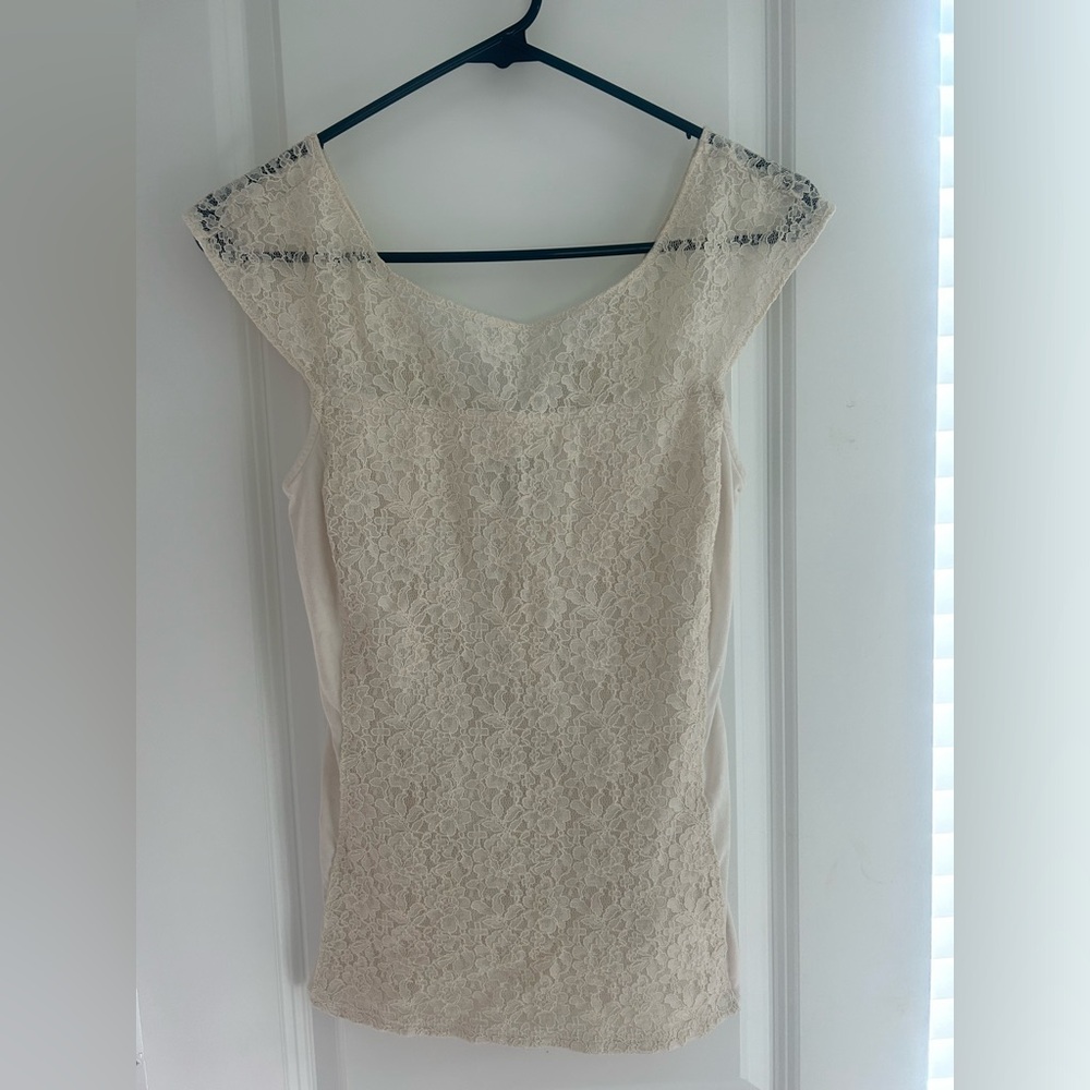 Cream lace top